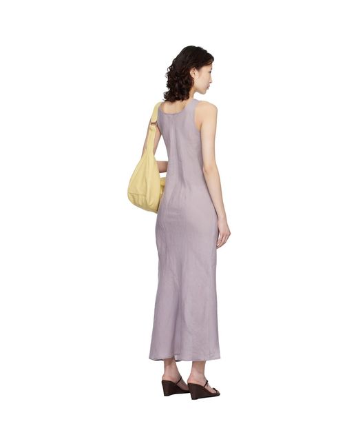 Baserange Black Fine Linen Larva Midi Dress