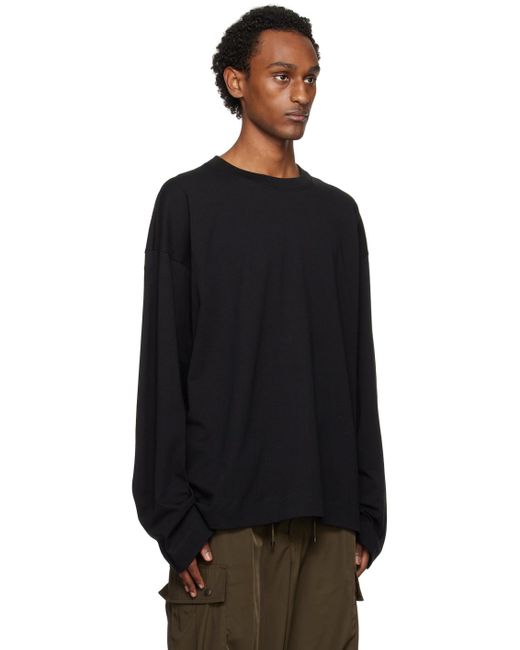 Dries Van Noten Black Loose-fit Long Sleeve T-shirt for men