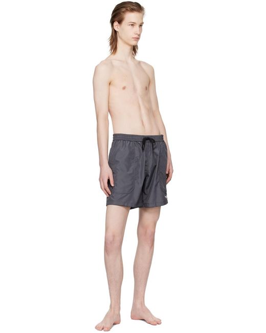 Maillot de bain réversible gris à motif baroque Versace pour homme en coloris Black