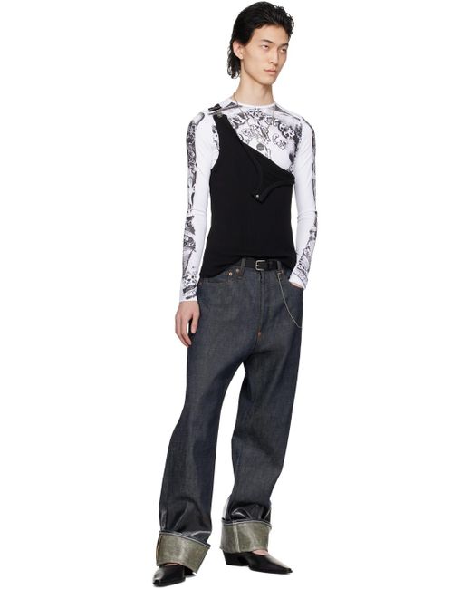 T-shirt à manches longues 'gaultier paris' blanc - très gaultier Jean Paul Gaultier pour homme en coloris Black