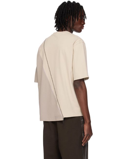 メンズ A_COLD_WALL* オフホワイト Spliced Tシャツ Black