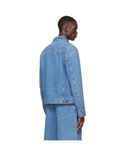 Dries Van Noten Blue Flap Pocket Denim Jacket for men