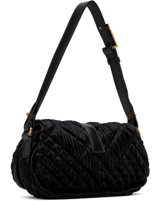 Mini sac noir en velours - greca goddess Versace en coloris Black