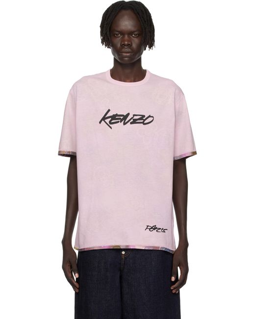メンズ KENZO ピンク Paris Futura 2000エディション リバーシブル Tシャツ Black