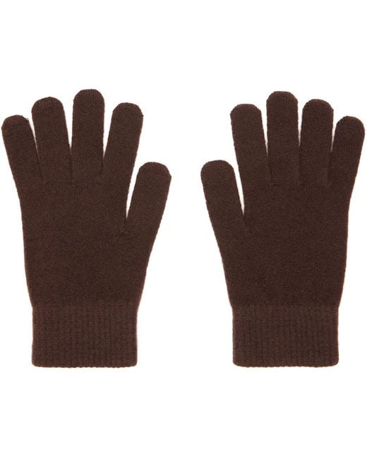 Yves Salomon Brown Cashmere Gloves