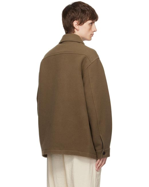Lemaire Brown Tan Double-faced Jacket for men
