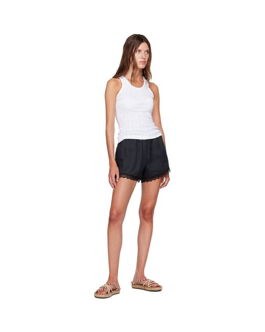 Ganni White Compact Pointelle Rib Jersey Tank Top