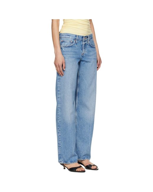 Agolde Blue Low Rise Loose Jeans