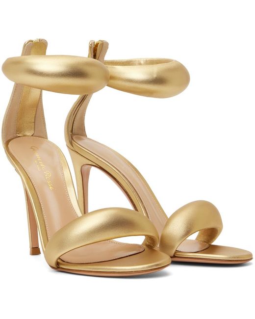 Gianvito Rossi Metallic Gold Bijoux Heeled Sandals