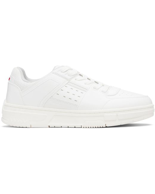 HUGO Black Faux-Leather Mesh Trims Sneakers for men