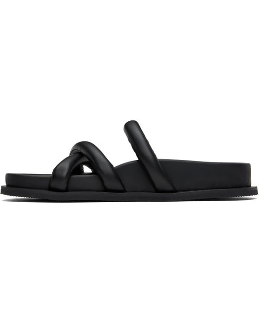 St. Agni Black Soft Cross Strap Slippers