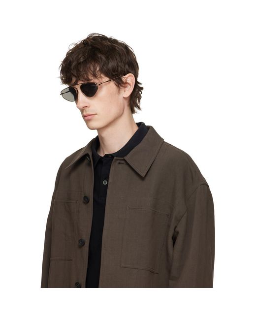 Jil Sander Black Oliver Peoples 'Edition 5' Aviator Sunglasses for men