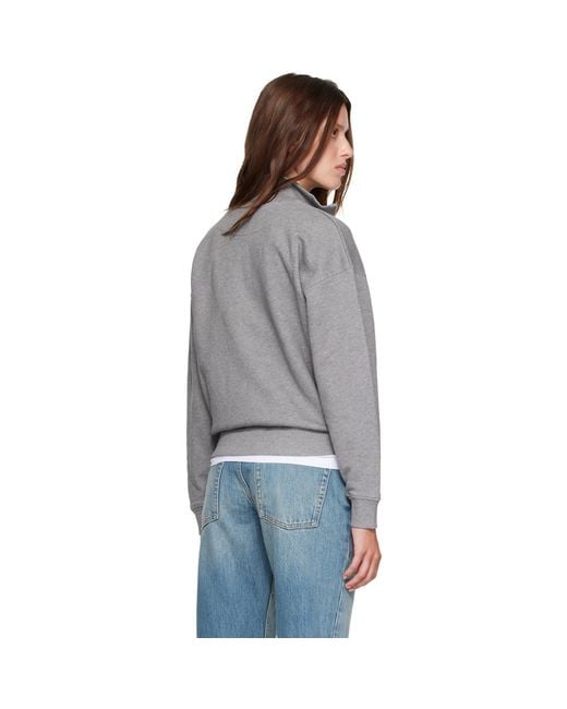 Maison Kitsuné Gray Baby Fox Half Zipped Sweatshirt