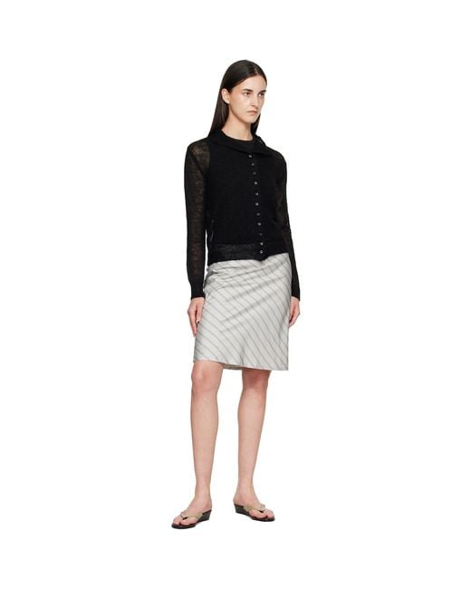 TONYWACK Black Mohair Half-Neck Cardigan