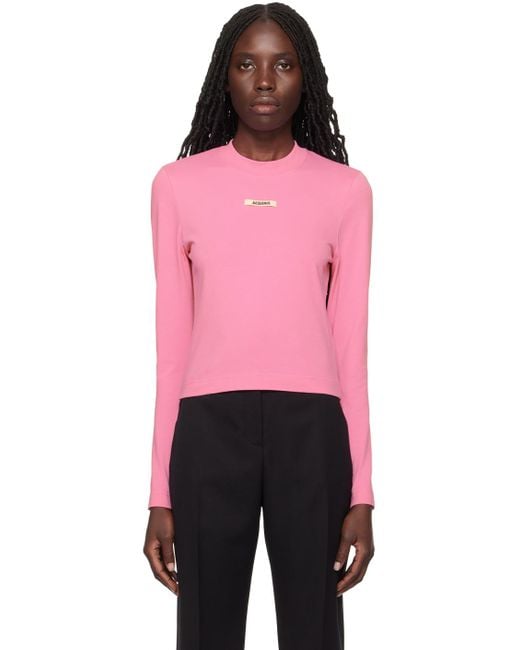 Jacquemus Pink Les Classiques 'le T-shirt Gros Grain Manches Longues' Long Sleeve T-shirt