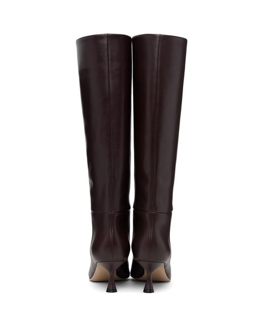 Gianvito Rossi Brown Burgundy Heeled 55 Tall Boots