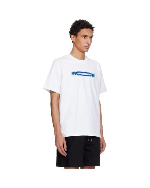 Casablanca White Radiating Logo Classic T-Shirt for men