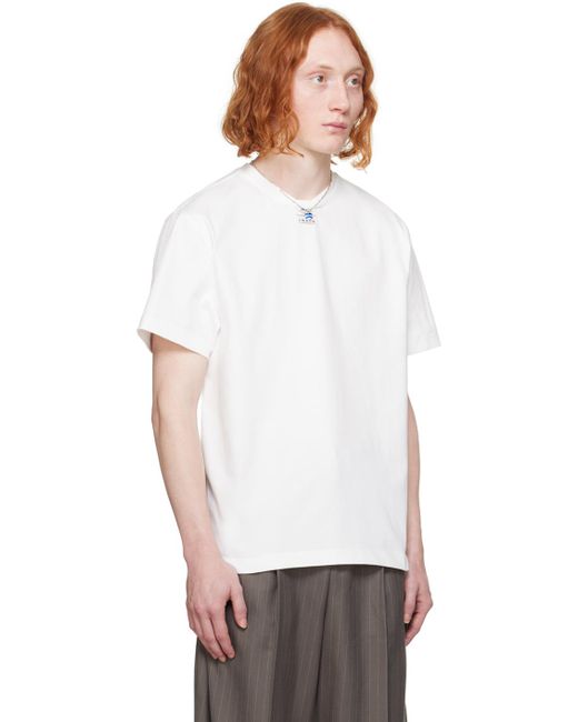 メンズ Adererror ホワイト Langle Tシャツ White