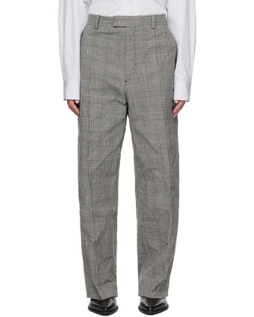 Vetements Gray Metalized Wrinkled Tailored Trousers for men