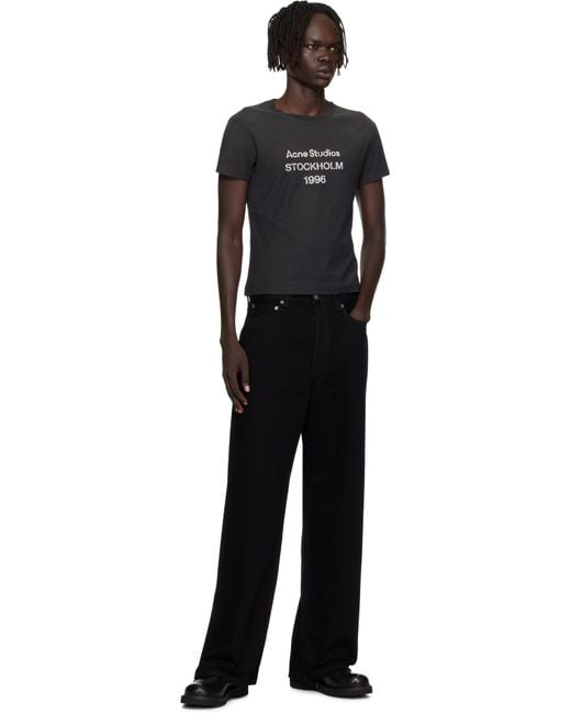 Acne Black Logo T-Shirt for men