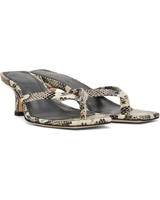 Aeyde Black Off- & Wilma Leather Toe-Post Heeled Sandals