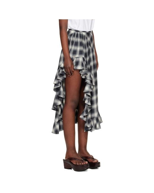 Collina Strada Black Lightweight Flannel Florist Midi Skirt
