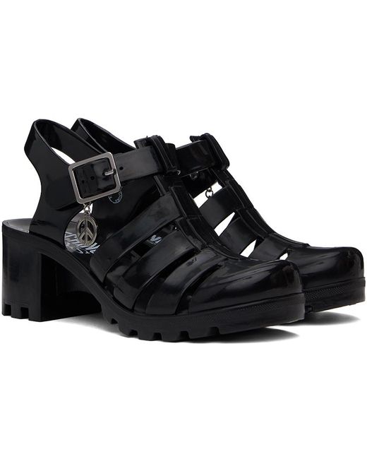 Moschino Jeans Black Jelly Heeled Sandals