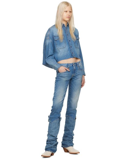 R13 Blue Boy Straight With Rips Jeans