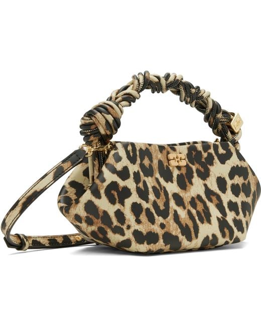 Ganni Metallic Leopard Grained Mini Bou Bag