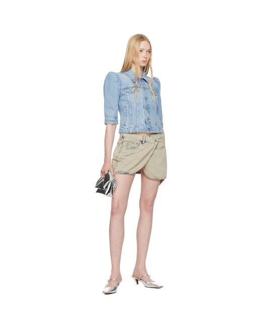 Coperni Natural Wrap Denim Miniskirt