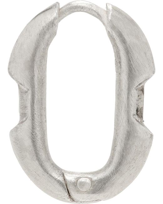 Boucle d'oreille unique argentée à maillon deco Parts Of 4 pour homme en coloris White