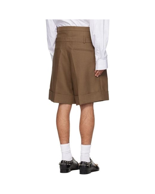 Egonlab Natural Double Waist Wool Shorts for men