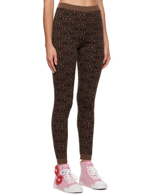 Moschino Black Brown All Over leggings
