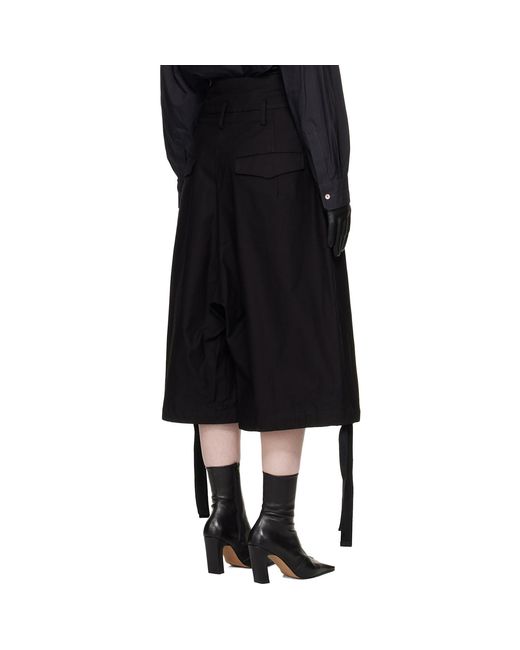 Yohji Yamamoto Black Bermuda Shorts
