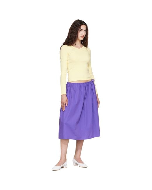 Brooke Callahan Purple Tie Midi Skirt