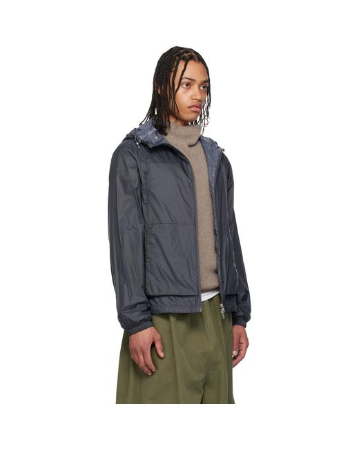 Moncler Blue Lamo Hooded Jacket for men