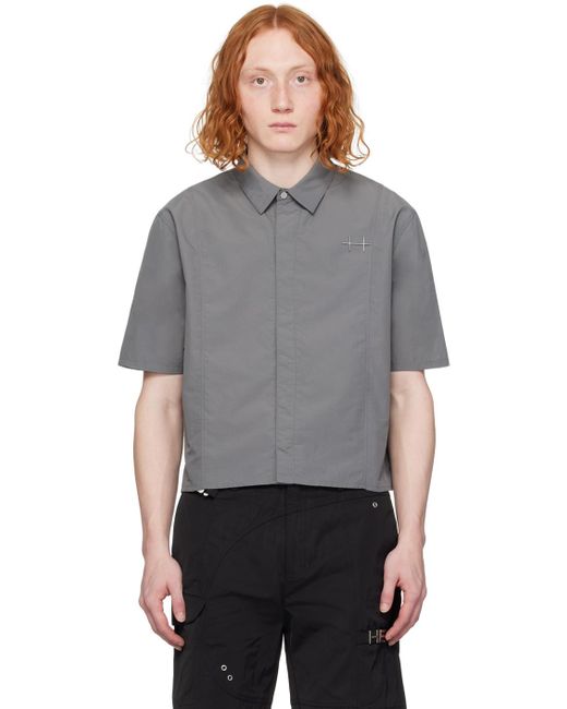 HELIOT EMIL Gray Plicate Shirt for men
