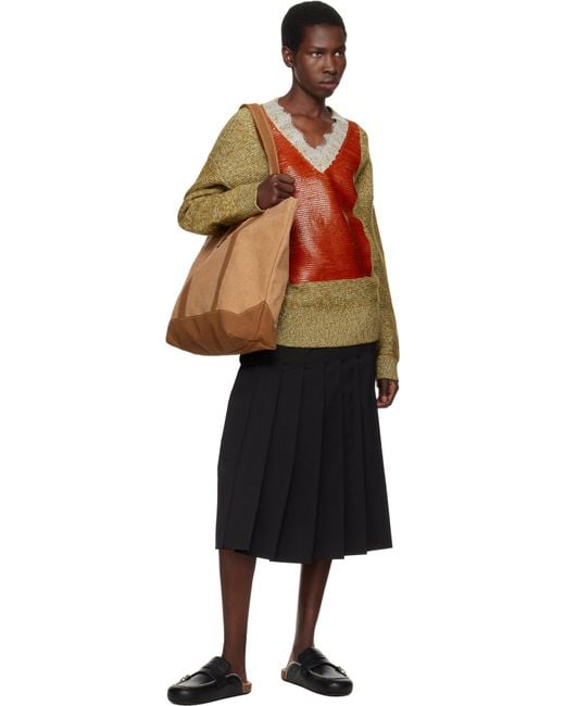【JW ANDERSON】デジタルプリント キャンバス トートバッグ JW Anderson ブラウン デジタルプリント キャンバス トート