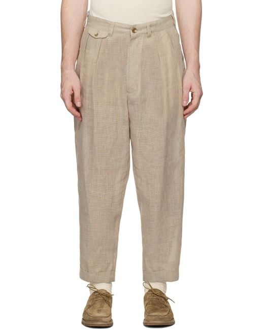 Beams Plus Off- 2 Pleats Tapered Trousers for Men | Lyst