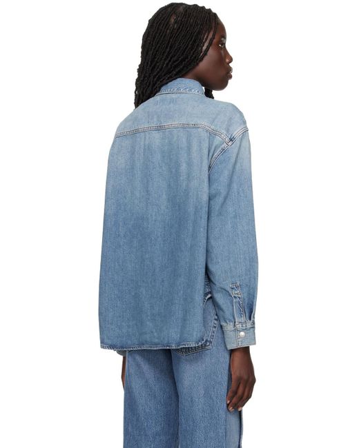 Agolde ブルー Aiden High Low デニムシャツ Blue