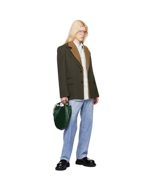 Bottega Veneta Black Green Medium Sardine Messenger Bag for men