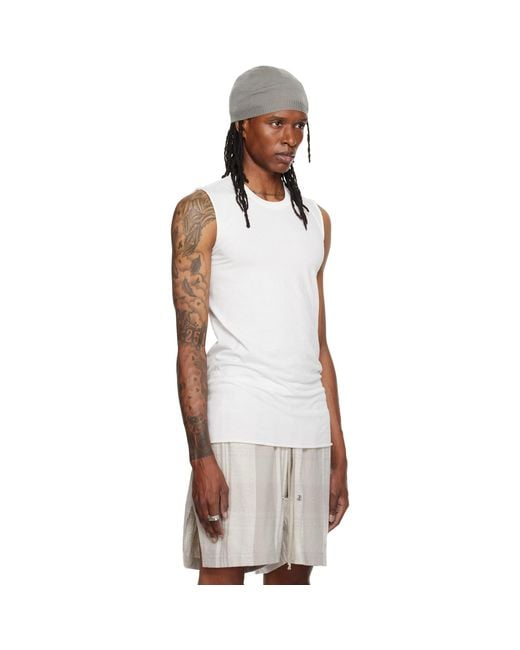 Rick Owens White Off- Tower Basic Sl Tank Top for men