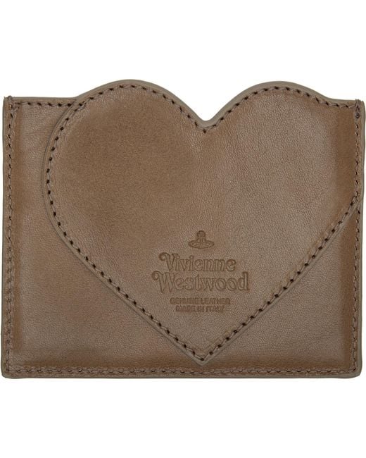 Vivienne Westwood Brown Heart Card Holder for men