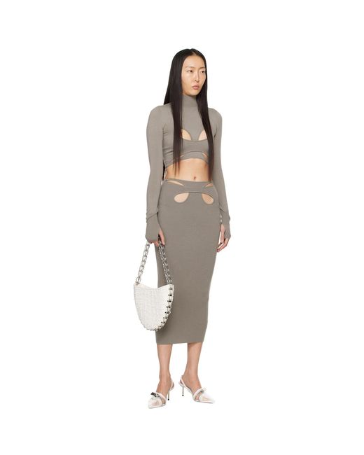 Dion Lee Black Taupe Mobius Loop Long Sleeve T-shirt