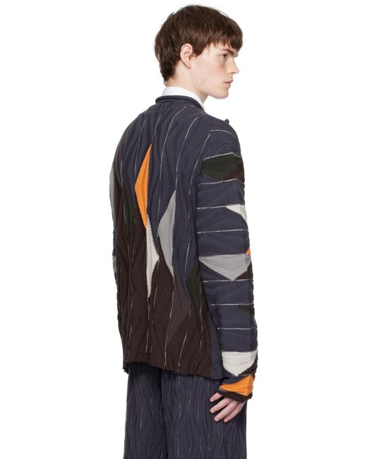 Kiko Kostadinov Blue Raday Knitted Cardigan for men