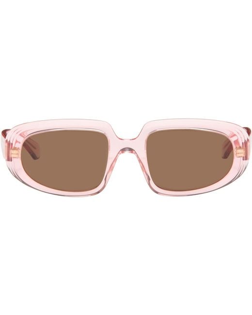 Loewe Brown Mini Anagram Steps Rectangular Sunglasses