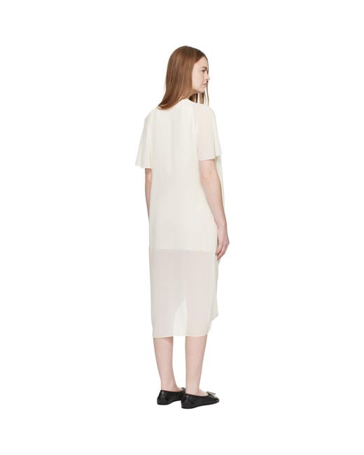 MM6 by Maison Margiela Black Off- Chiffon Midi Dress