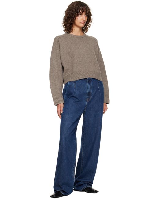 Pull Droit Bruzzi Taupe En Laine Et Cachemire À Logo Loulou de Saison en coloris Blue