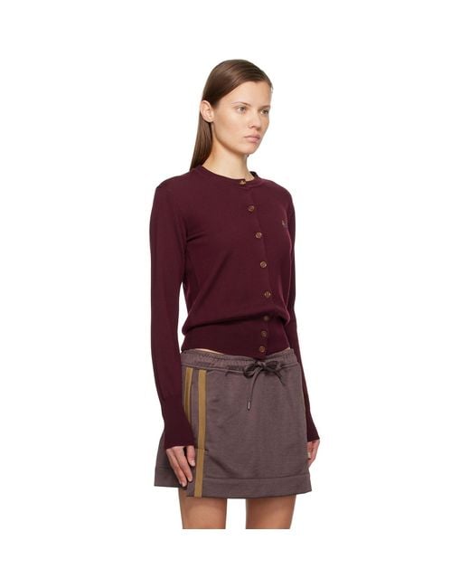 Vivienne Westwood Red Burgundy Bea Cardigan