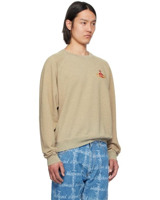 メンズ Vivienne Westwood ベージュ オーバーダイ ラグラン スウェットシャツ Blue